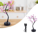 Tree Lamps for Home Decoration DIY Table Lamps String Lights Battery/USB Operated Night Lamp for Home Decor Items for Bedroom Diwali Decoration Lights (Pink Flower) - Image 5