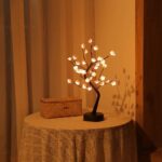 Tree Lamps for Home Decoration DIY Table Lamps String Lights Battery/USB Operated Night Lamp for Home Decor Items for Bedroom Diwali Decoration Lights (Pink Flower) - Image 8