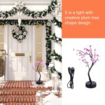 Tree Lamps for Home Decoration DIY Table Lamps String Lights Battery/USB Operated Night Lamp for Home Decor Items for Bedroom Diwali Decoration Lights (Pink Flower) - Image 6