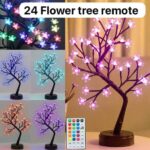 Tree Lamps for Home Decoration DIY Table Lamps String Lights Battery/USB Operated Night Lamp for Home Decor Items for Bedroom Diwali Decoration Lights (Pink Flower) - Image 3
